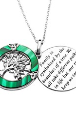 PENDANTS & NECKLACES SHANORE STERLING ROUND TREE of LIFE PENDANT with MALACHITE