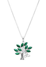PENDANTS & NECKLACES SHANORE STERLING TREE of LIFE PENDANT with MALACHITE