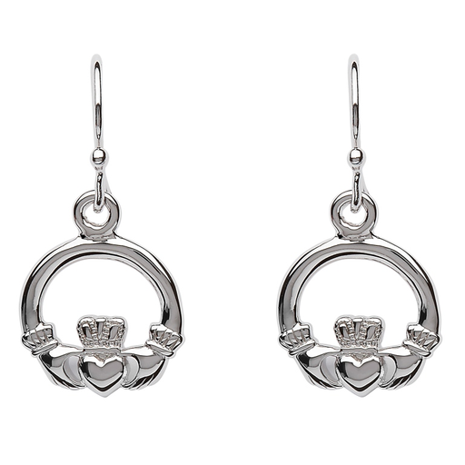 EARRINGS SHANORE STERLING CLADDAGH DROP EARRINGS