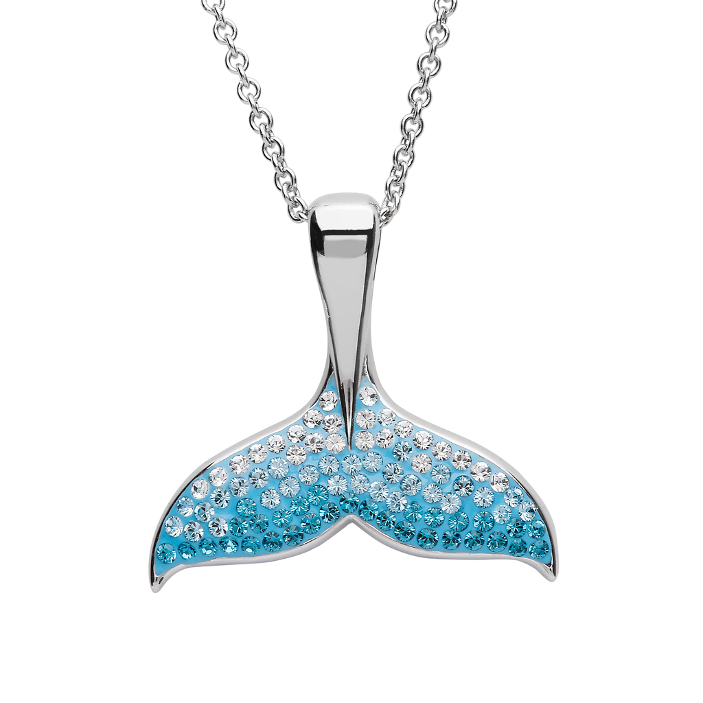 Details about   Blue Enamel Mermaid Whale Tail Pendant Necklace 