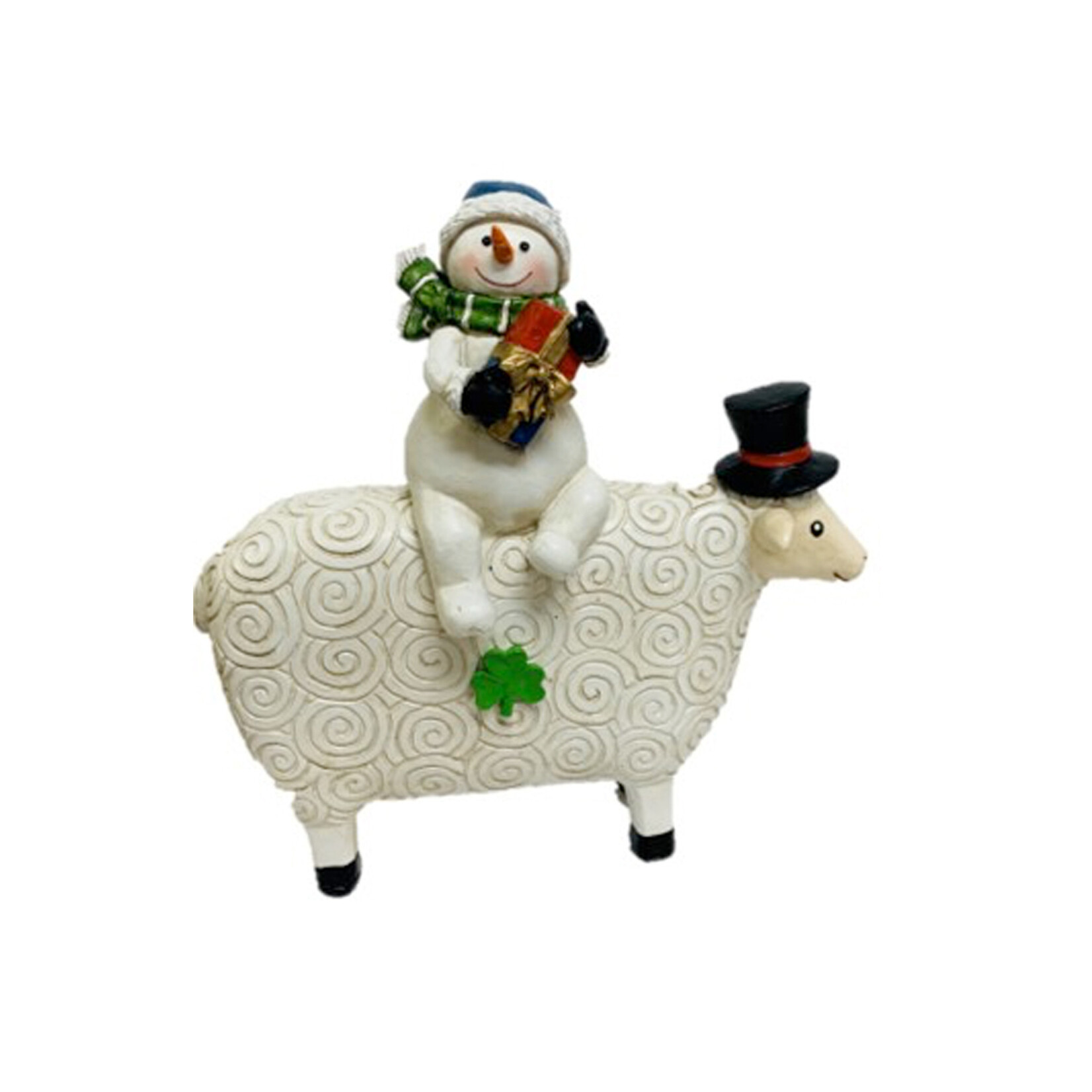 HOLIDAY DECOR IRISH SNOWMAN with HIS SHEEP