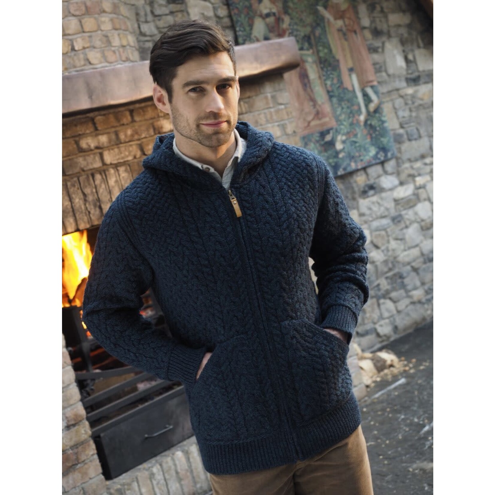 SWEATERS LIMERICK HOODED CARDIGAN - Sherwood