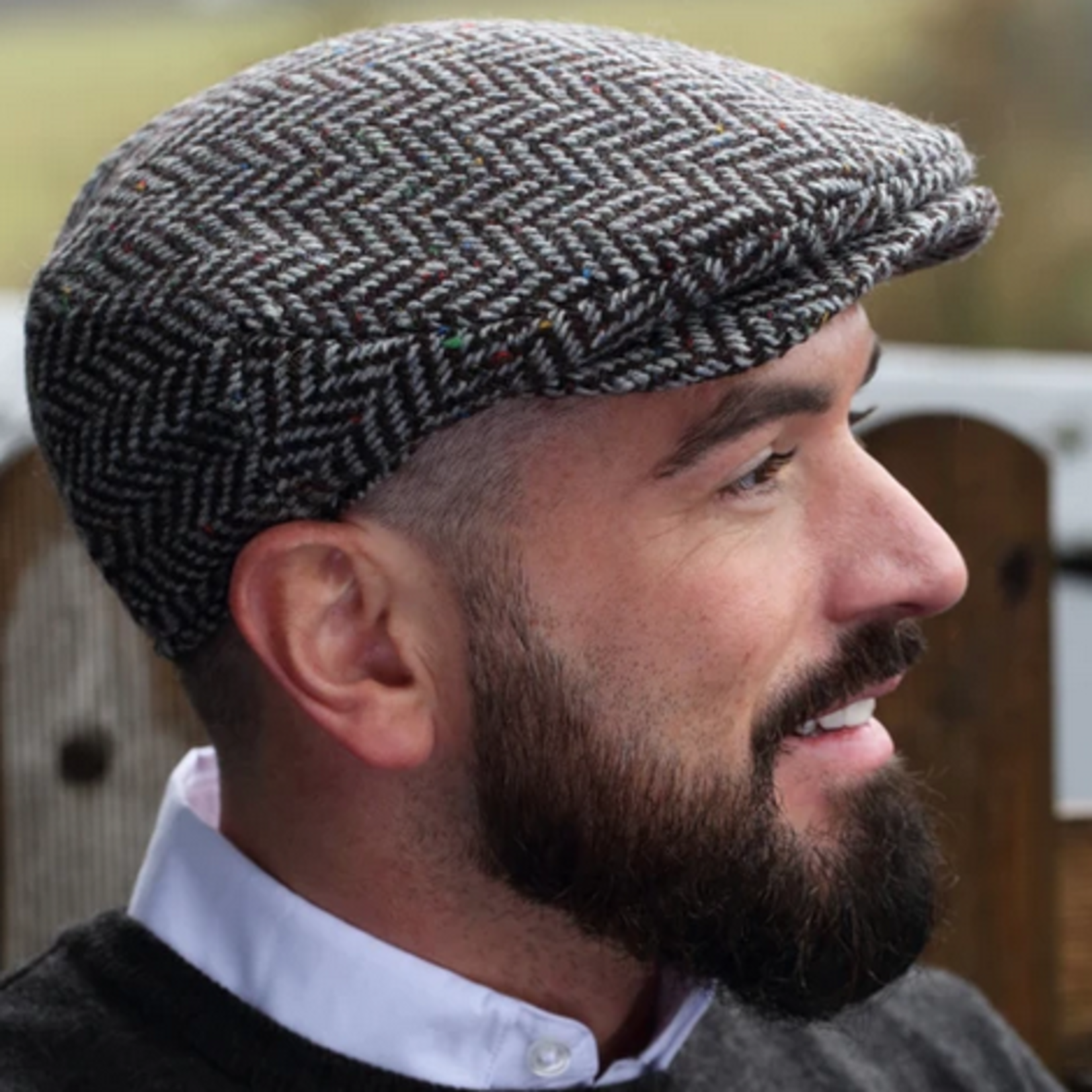 CAPS & HATS VINTAGE WOOL HANNA HAT - Granite Grey Herringbone