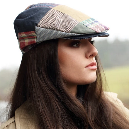Casquette Plate Monaghan Patchwork Laine Vierge - Hanna Hats