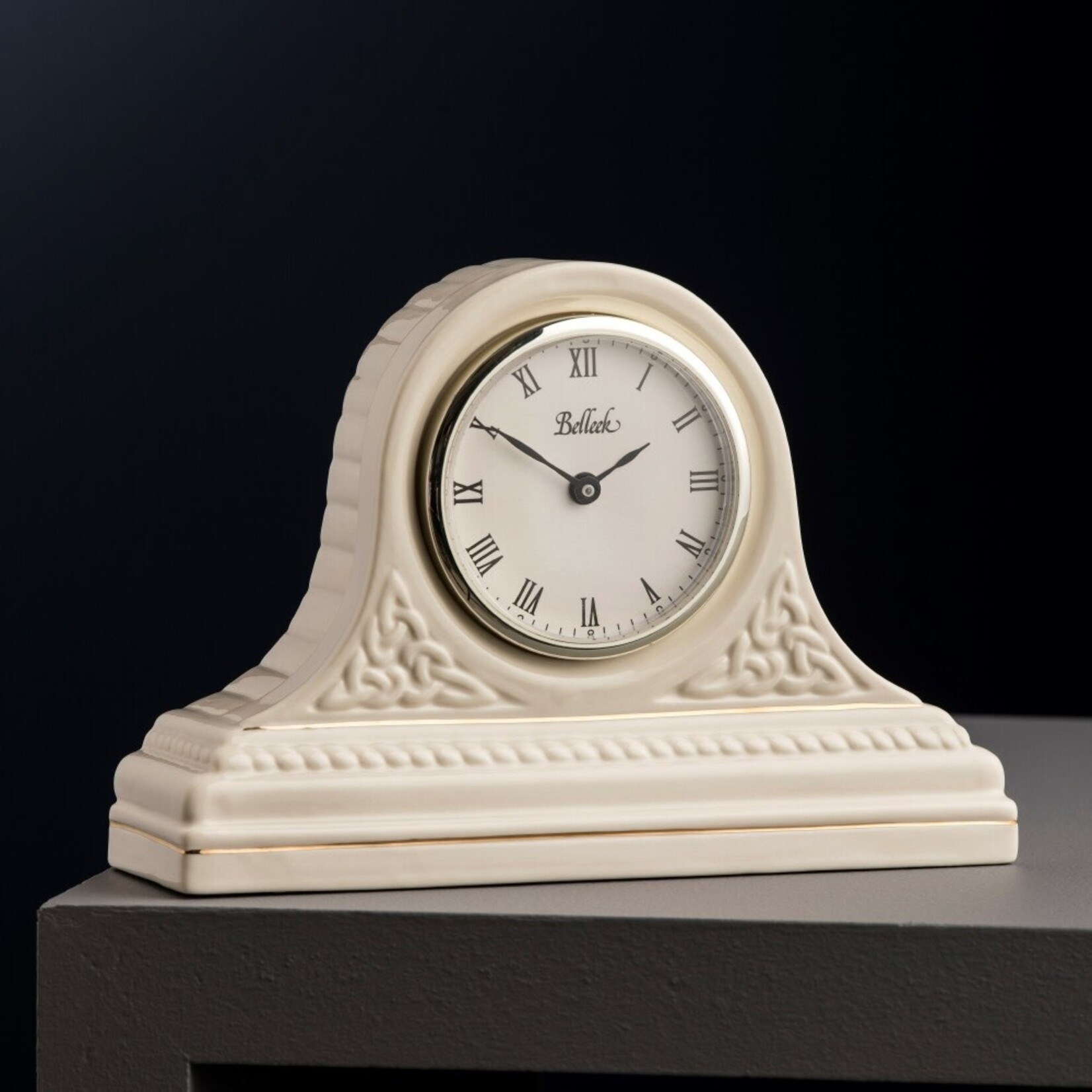 DECOR BELLEEK CELTIC MANTLE CLOCK