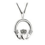 MENS JEWELRY SOLVAR CELTIC MAN STERLING HEAVY CLADDAGH PENDANT