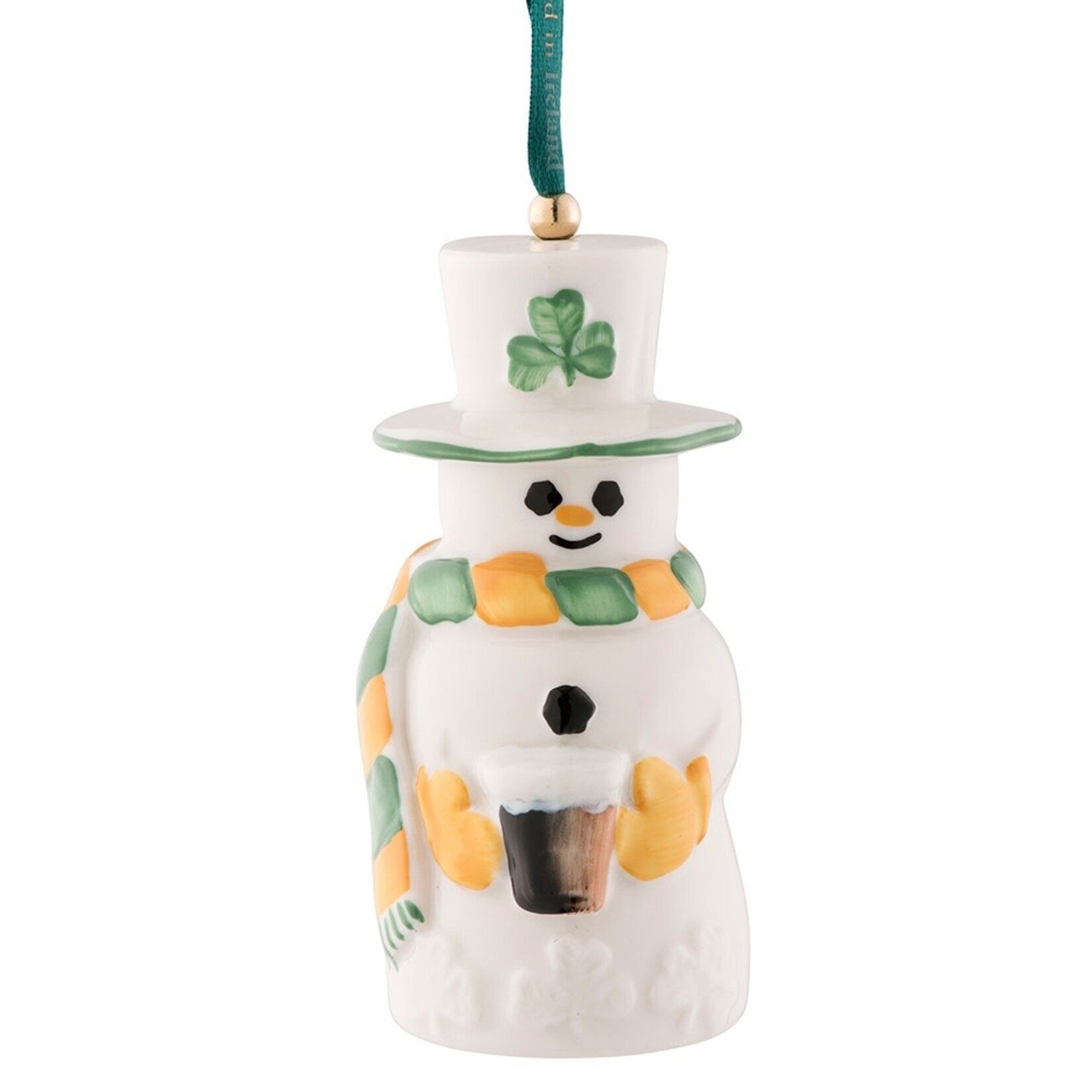 ORNAMENTS BELLEEK BELL ORNAMENT - Paddy Snowman