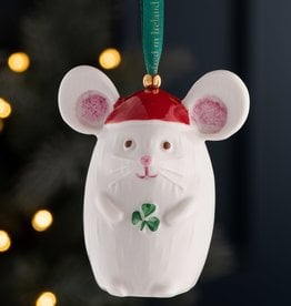 ORNAMENTS BELLEEK ORNAMENT - 'Not a Creature Stirring' Mouse