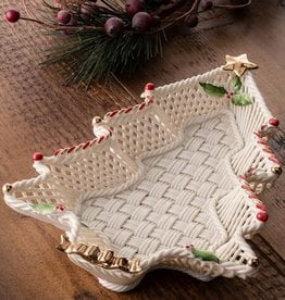 HOLIDAY DECOR BELLEEK BASKET - Christmas Tree