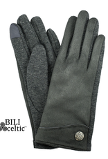 ACCESSORIES LADIES CELTIC BUTTON GLOVES - Charcoal