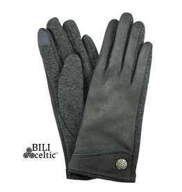 ACCESSORIES LADIES CELTIC BUTTON GLOVES - Charcoal