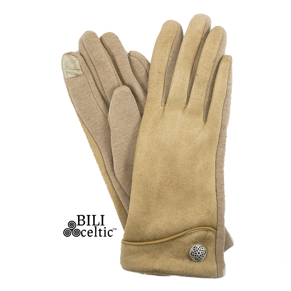 ACCESSORIES LADIES CELTIC BUTTON GLOVES - Tan