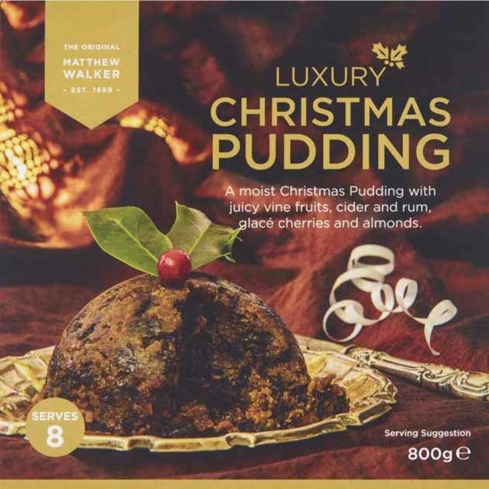 HOLIDAY TREATS MATTHEW WALKER LUXURY CHRISTMAS PUDDING (800g)