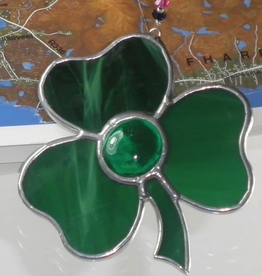 STAINED GLASS ARD A LUME STAINED GLASS MED SHAMROCK