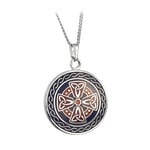 PENDANTS & NECKLACES SOLVAR BOOK of KELLS CELTIC CROSS PENDANT - Blue/Red