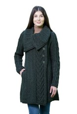 SAOL CLASSIC CABLE COAT - Army Green