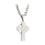 PENDANTS & NECKLACES SOLVAR STAINLESS STEEL ENGRAVED CROSS PENDANT