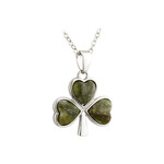PENDANTS & NECKLACES SOLVAR RHODIUM PLATE & CONNEMARA SHAMROCK PENDANT