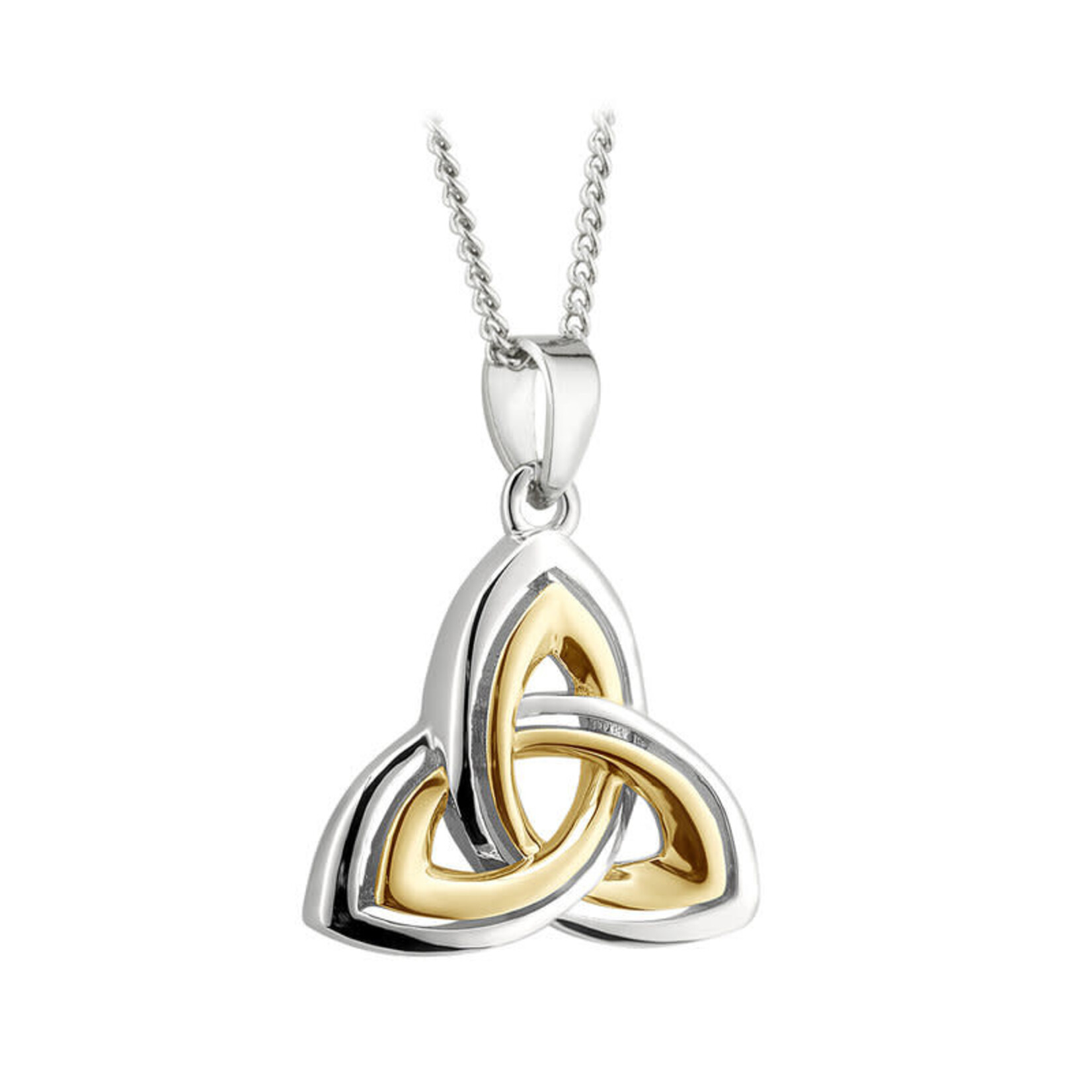 PENDANTS & NECKLACES SOLVAR RHODIUM & GP TWO-TONE TRINITY PENDANT