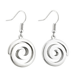 EARRINGS SOLVAR RHODIUM PLATE SWIRL DANGLE EARRINGS