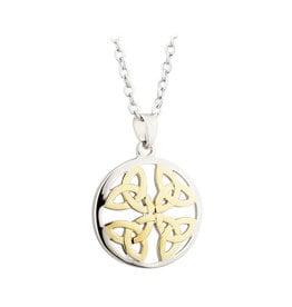 PENDANTS & NECKLACES SOLVAR TWO-TONE PLATED 4TRIN CIRCLE PENDANT