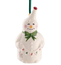 ORNAMENTS BELLEEK BELL ORNAMENT - Party Snowman