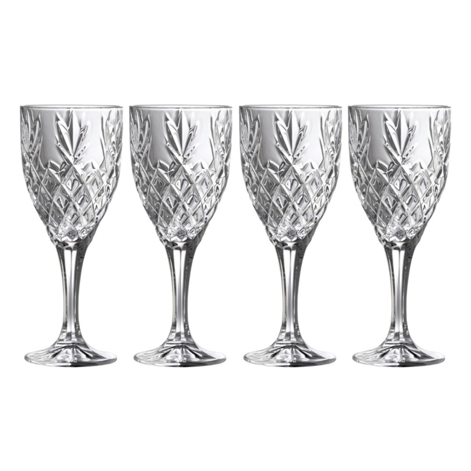 BARWARE GALWAY CRYSTAL RENMORE WINE GOBLET SET (4)