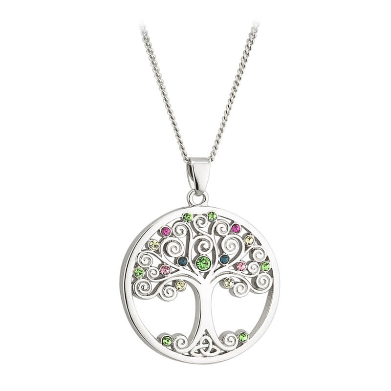 Tree of Life Gem and Shell Necklace – Peace Love Bling