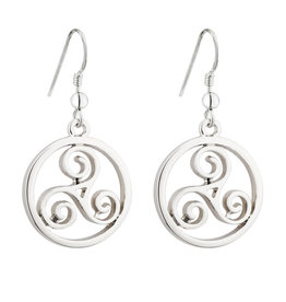 EARRINGS SOLVAR RHODIUM PLATE ROUND CELTIC EARRINGS