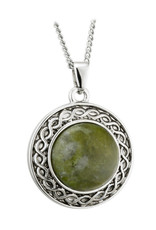 SOLVAR RHODIUM PLATE w CONNEMARA CELTIC ROUND PENDANT