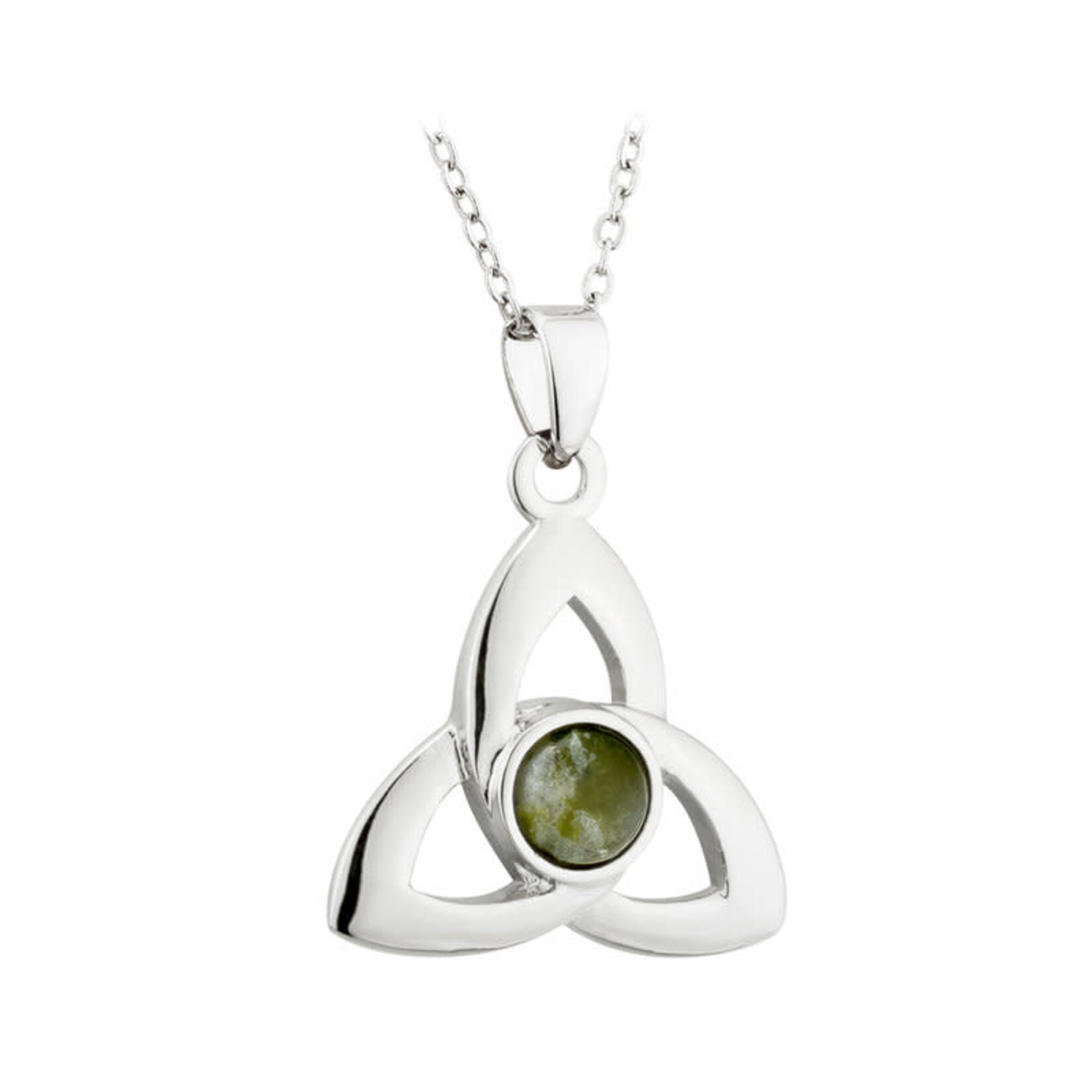 PENDANTS & NECKLACES SOLVAR RHODIUM PLATE TRINITY PENDANT