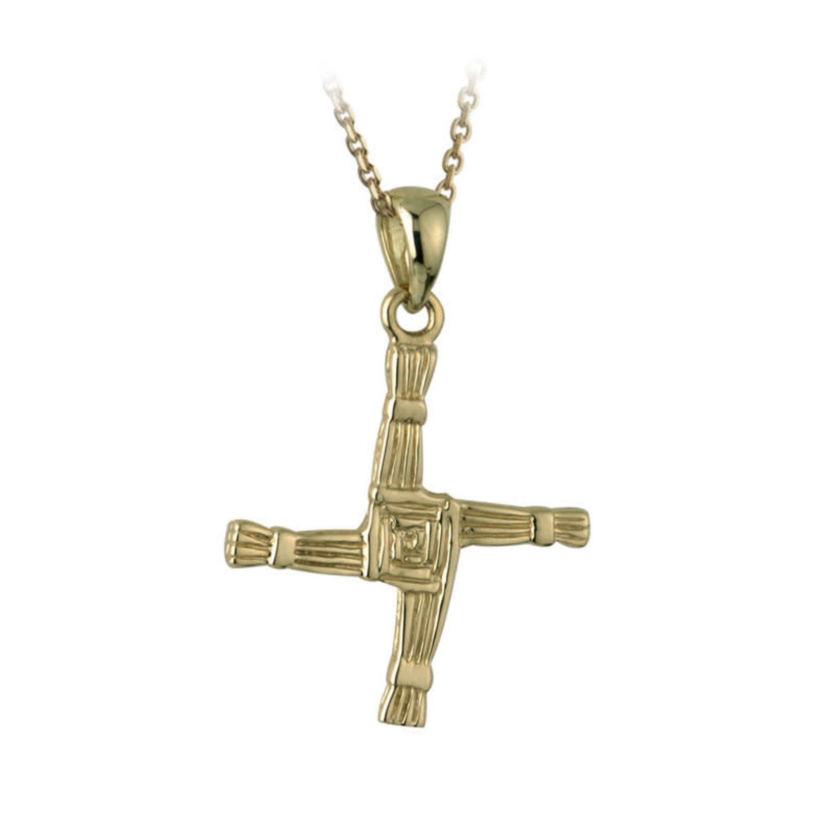 PENDANTS & NECKLACES SOLVAR DOUBLE SIDED 14K ST BRIGIDS CROSS PENDANT