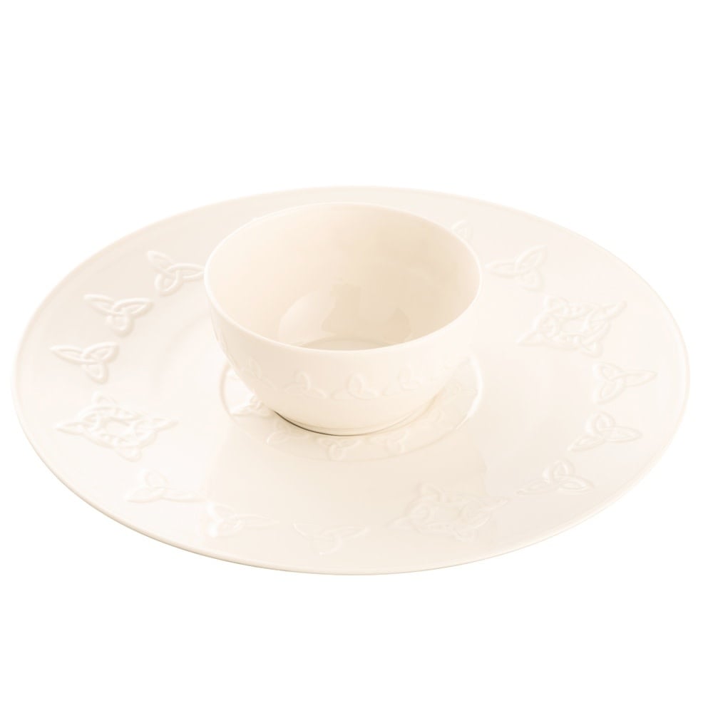 BELLEEK TRINITY KNOT CHIP & DIP SET - Irish Crossroads