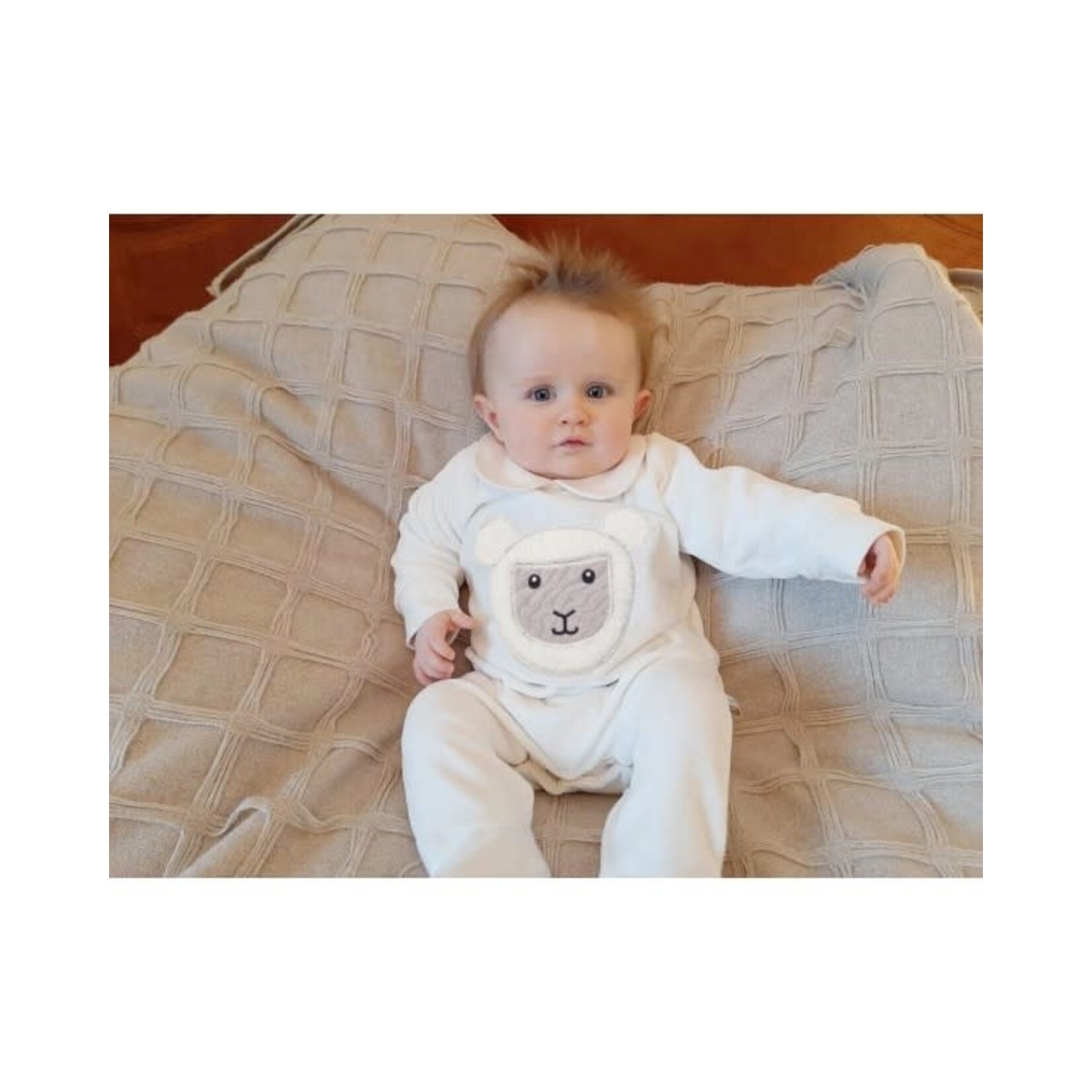 BABY CLOTHES CREAM SHEEP - ORGANIC COTTON ROMPER