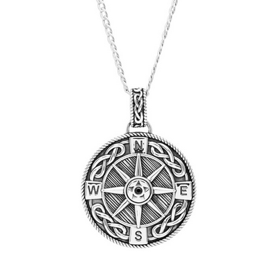PENDANTS & NECKLACES SHANORE STERLING GENTS CELTIC COMPASS PENDANT - Earth Collection