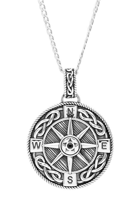 Compass Pendant by Proclamation Jewelry, Silver Mens Compass Necklace