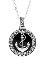 PENDANTS & NECKLACES SHANORE STERLING GENTS CELTIC ANCHOR PENDANT - Sky Collection w Onyx