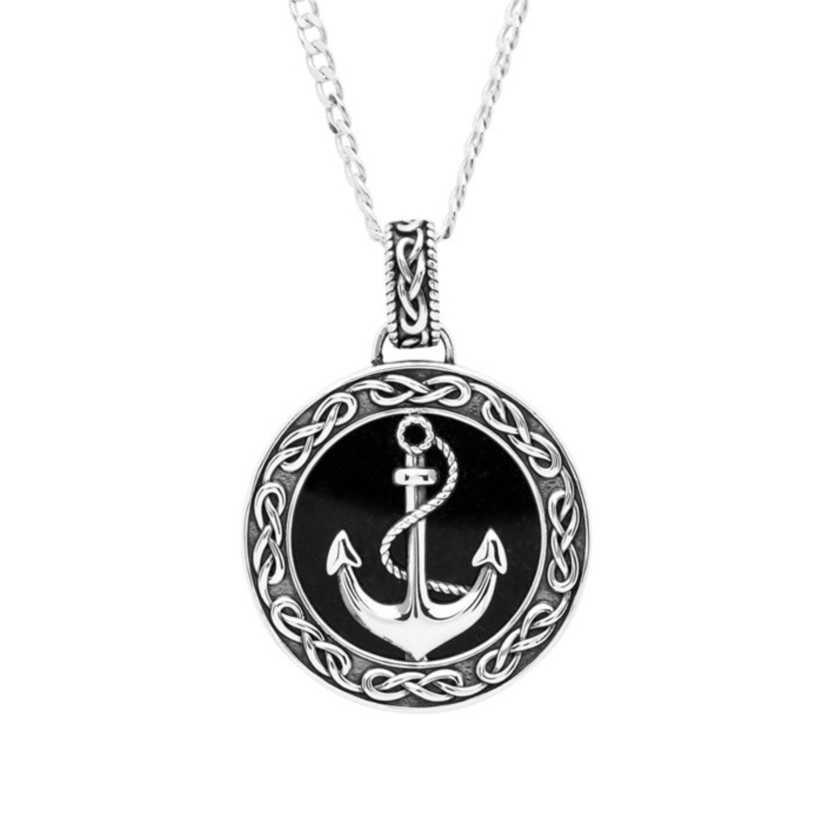 PENDANTS & NECKLACES SHANORE STERLING GENTS CELTIC ANCHOR PENDANT - Sky Collection w Onyx