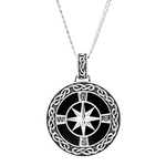 PENDANTS & NECKLACES SHANORE STERLING GENTS CELTIC COMPASS PENDANT - Sky Collection w Onyx