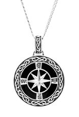 PENDANTS & NECKLACES SHANORE STERLING GENTS CELTIC COMPASS PENDANT - Sky Collection w Onyx
