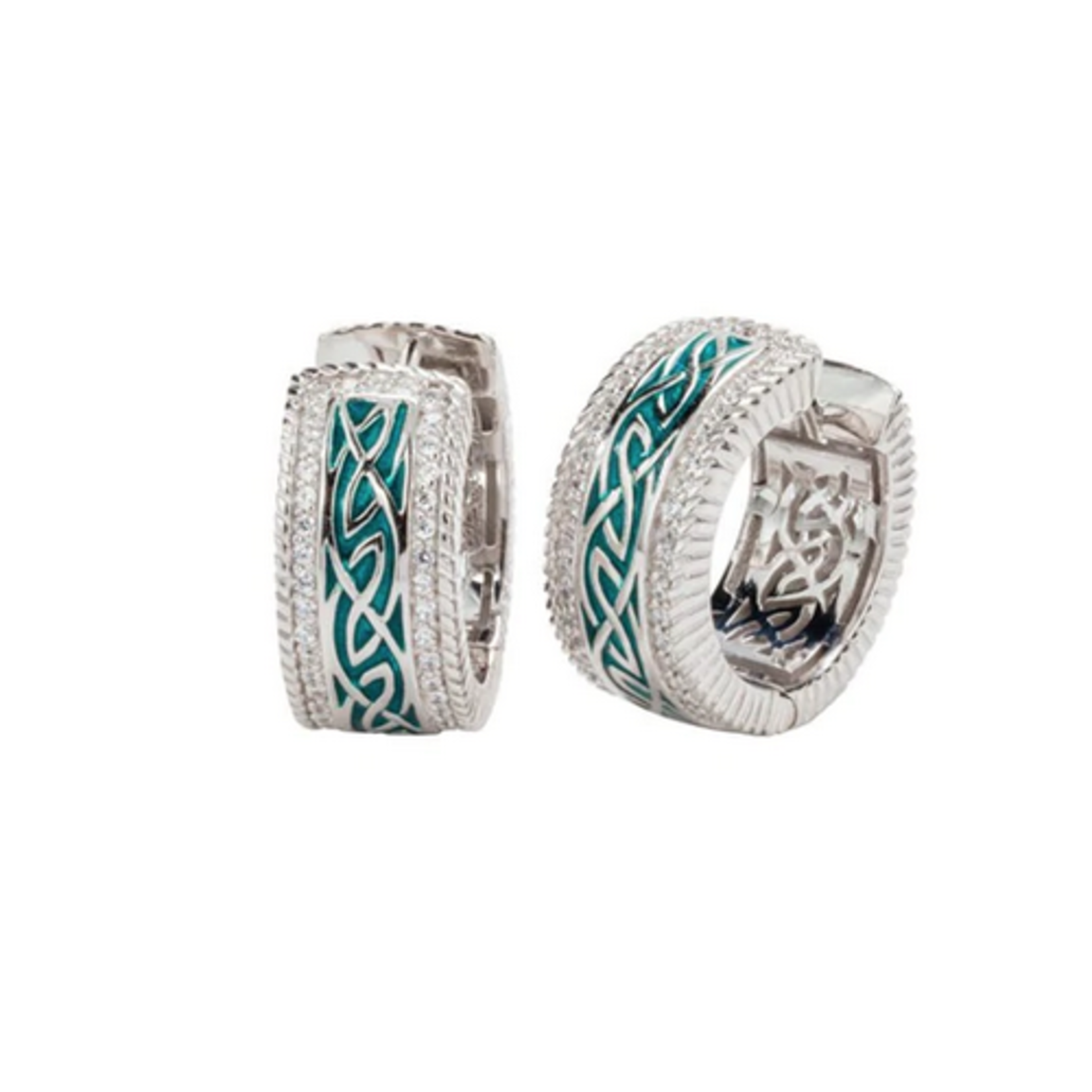 EARRINGS KEITH JACK WINDOW to the SOUL EARRINGS - Green Enamel & CZ