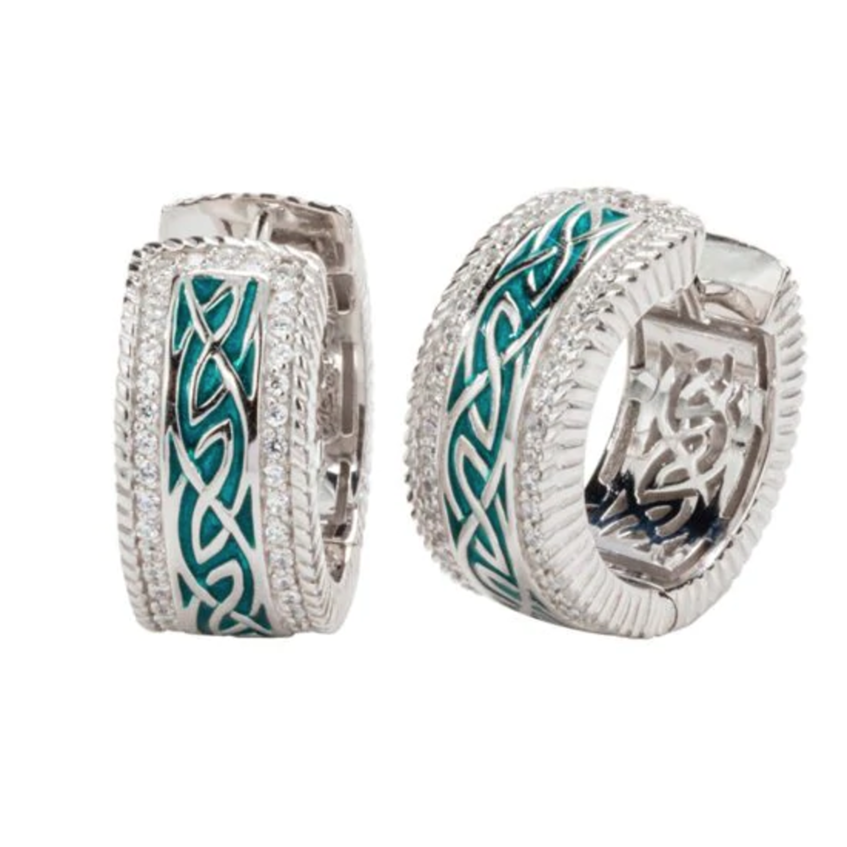 EARRINGS KEITH JACK WINDOW to the SOUL EARRINGS - Green Enamel & CZ