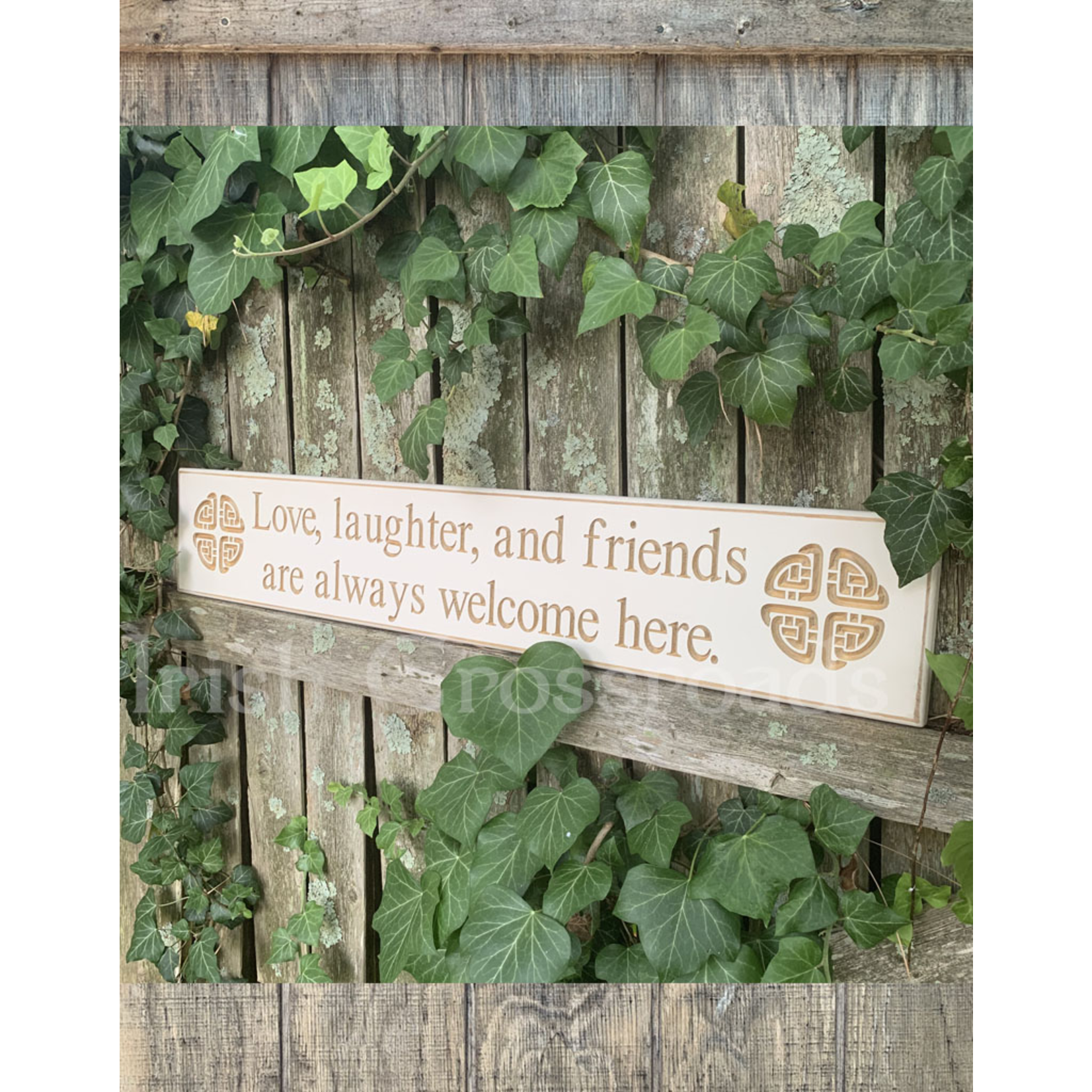 PLAQUES, SIGNS & POSTERS "LOVE, LAUGHTER, and FRIENDS…“ CARVED WOOD SIGN
