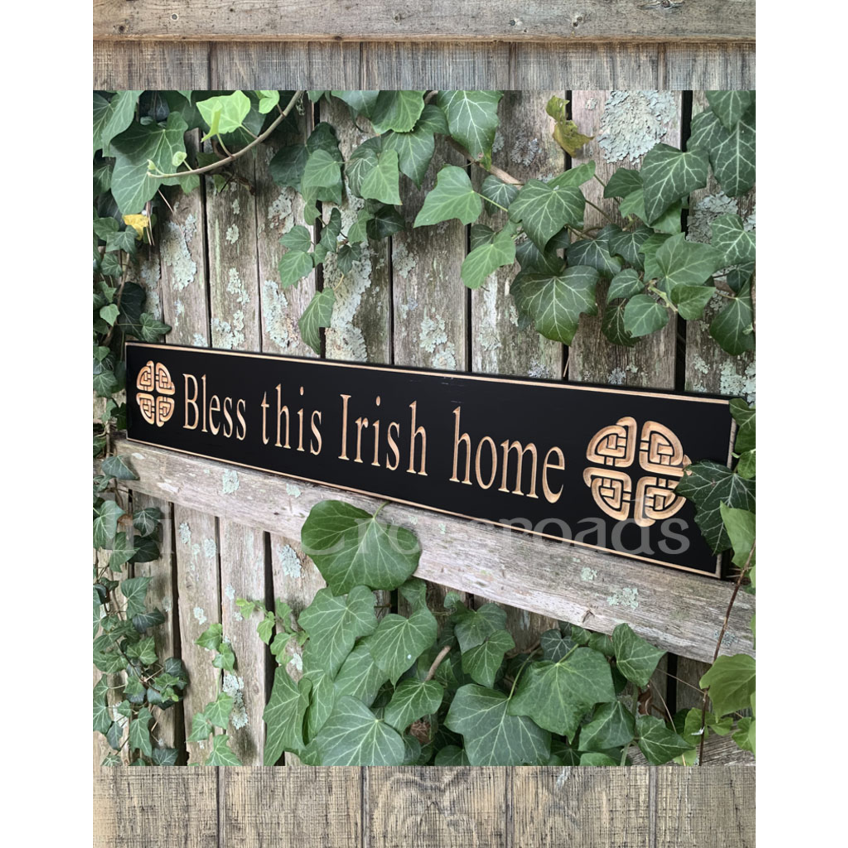 PLAQUES, SIGNS & POSTERS "BLESS THIS IRISH HOME” CARVED WOOD SIGN