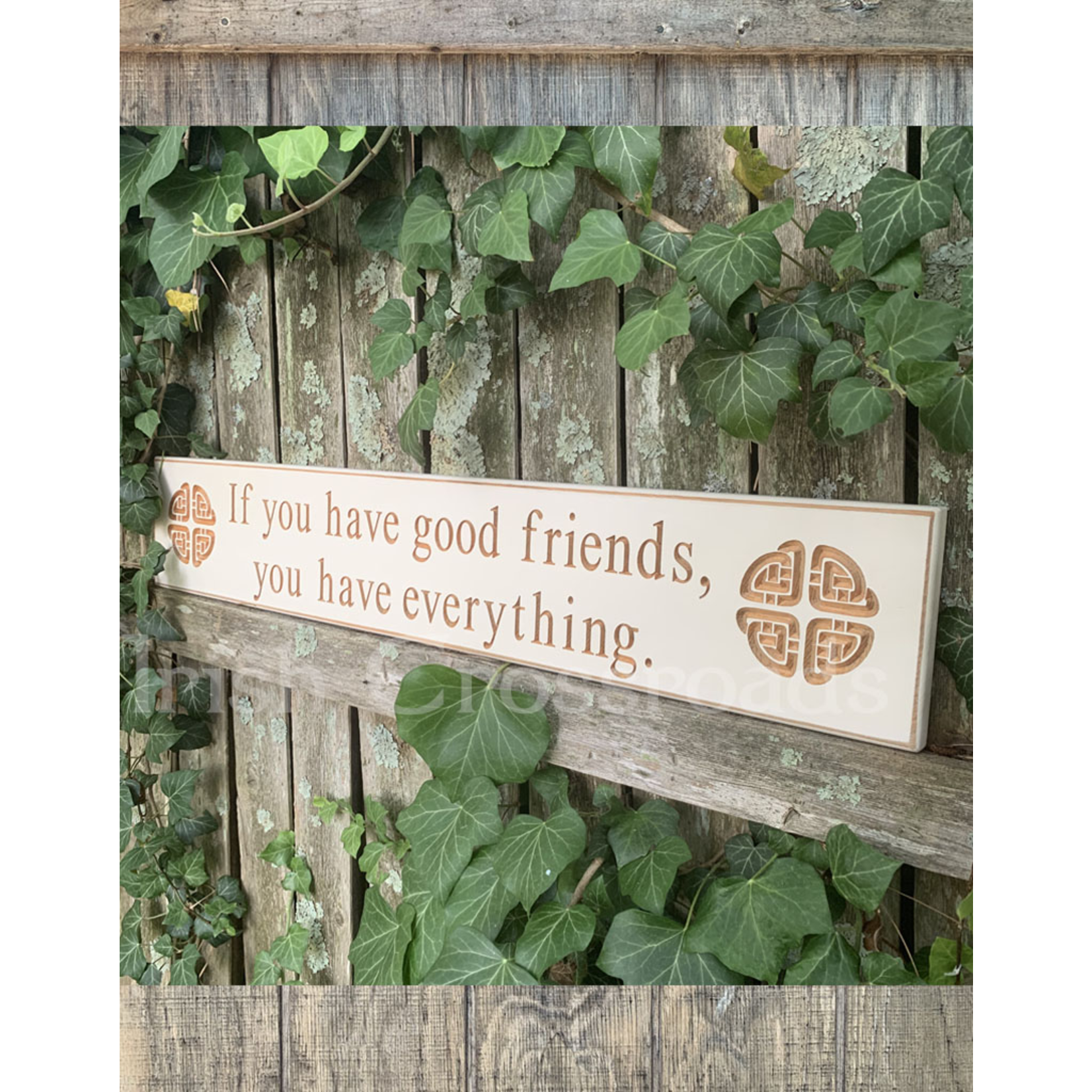 PLAQUES, SIGNS & POSTERS “GOOD FRIENDS…EVERYTHING“ CARVED WOOD SIGN