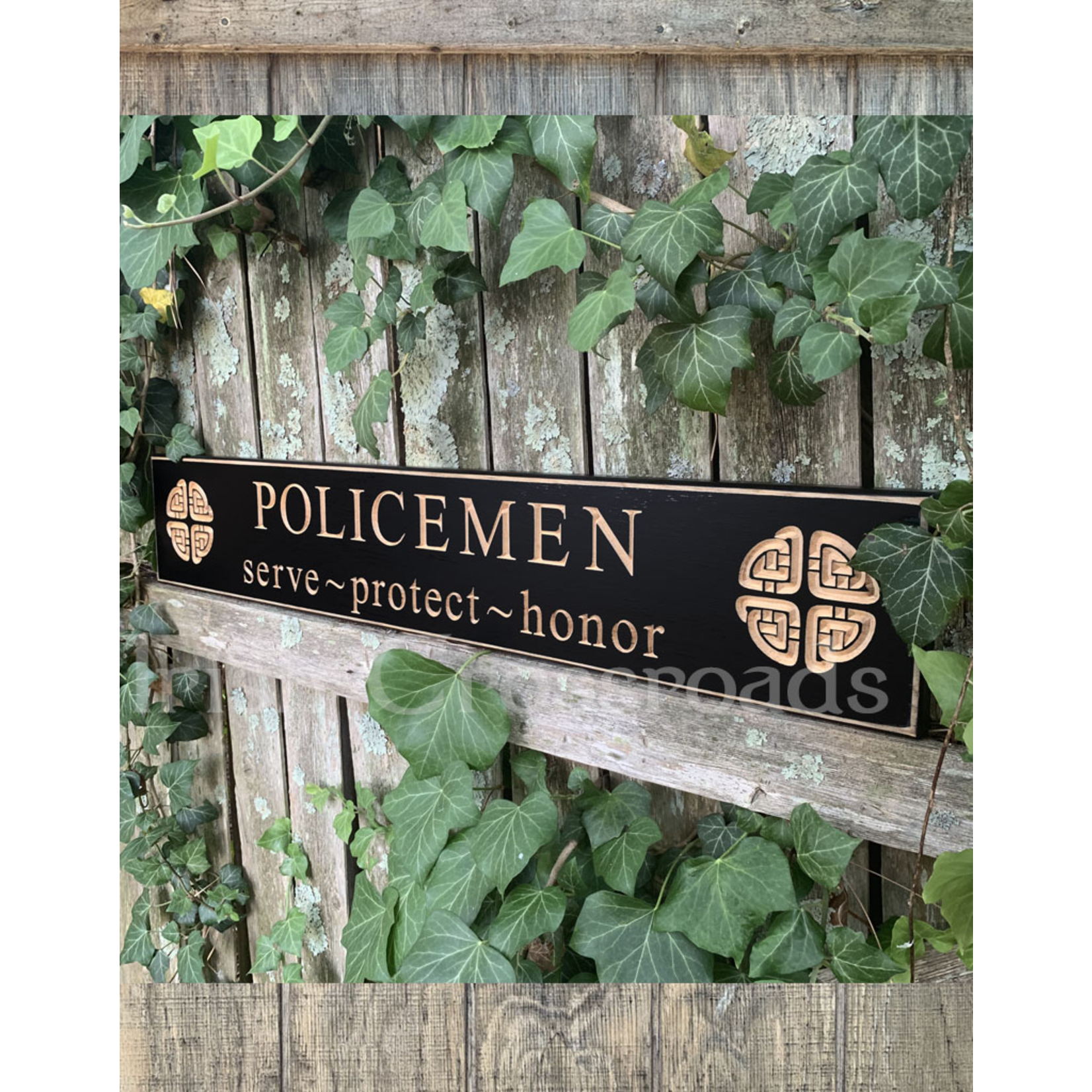 PLAQUES, SIGNS & POSTERS “POLICEMEN” CARVED WOOD SIGN
