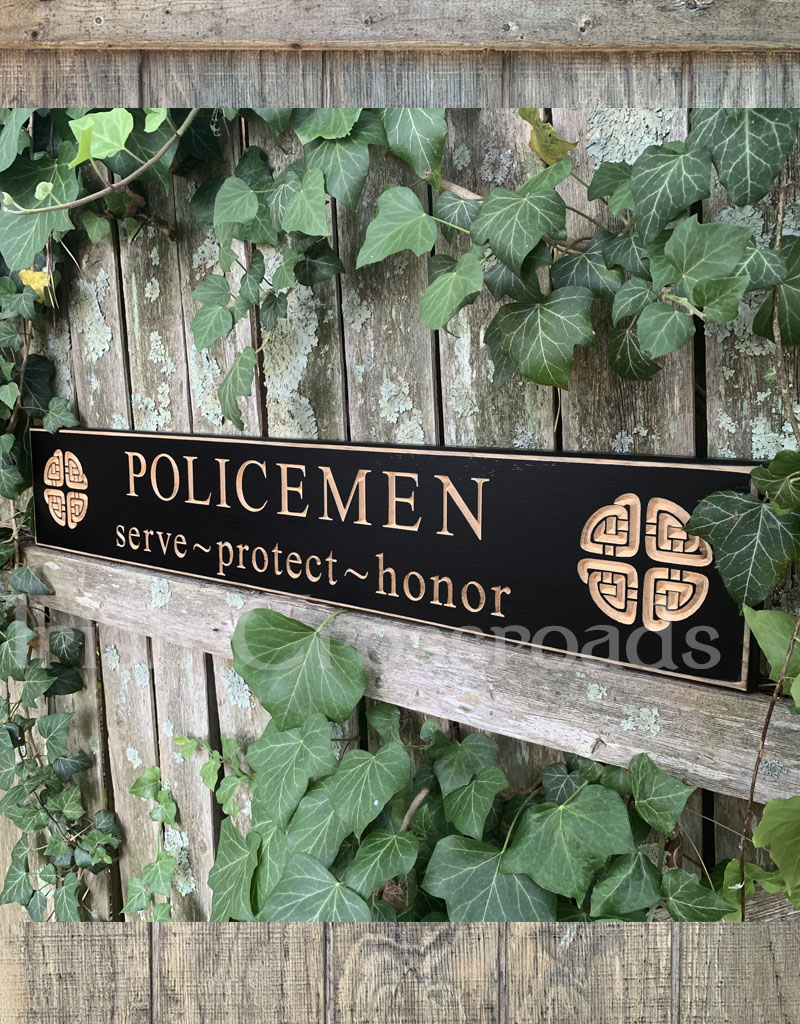 PLAQUES, SIGNS & POSTERS “POLICEMEN” CARVED WOOD SIGN
