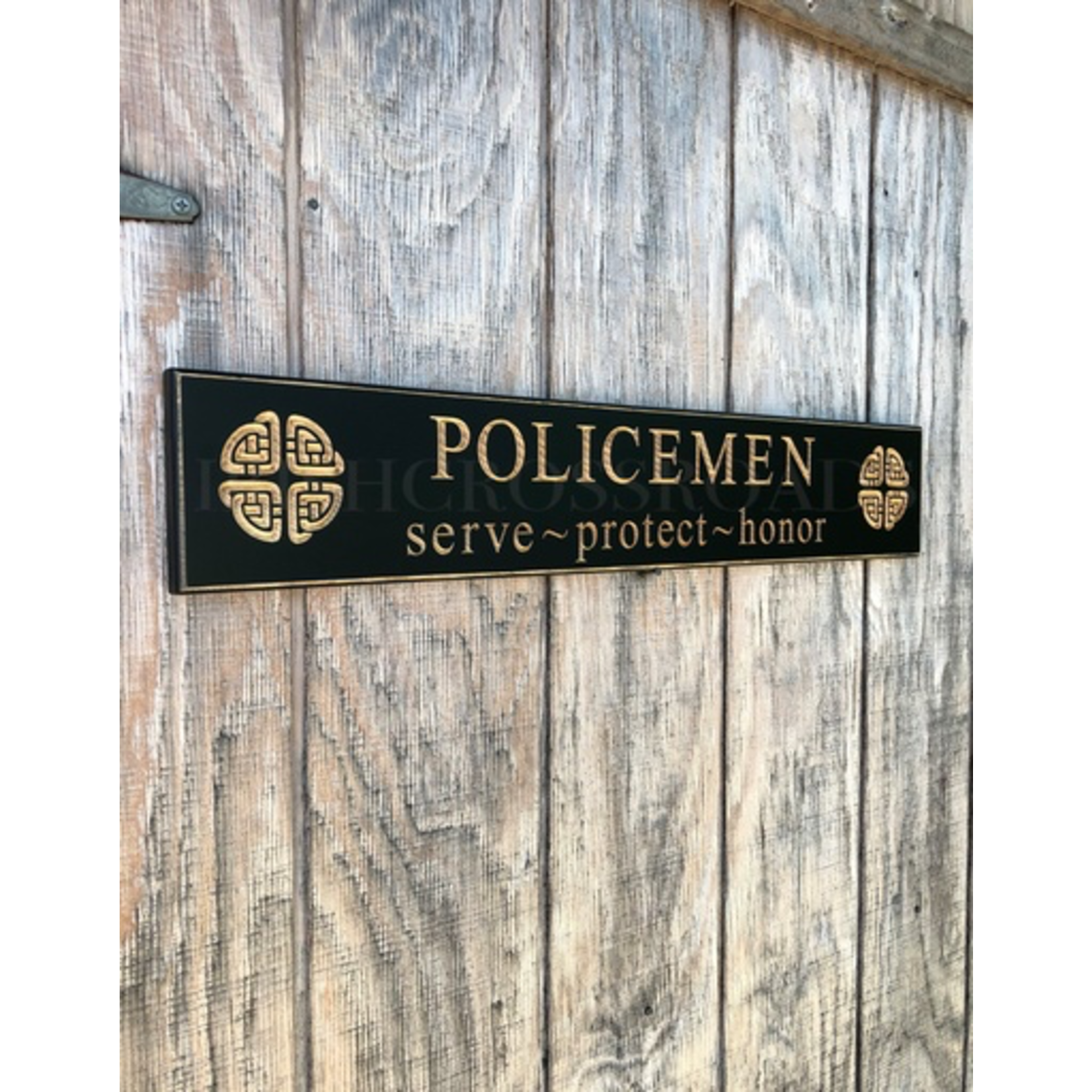 PLAQUES, SIGNS & POSTERS “POLICEMEN” CARVED WOOD SIGN