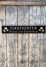 PLAQUES, SIGNS & POSTERS “FIREFIGHTER” CARVED WOOD SIGN