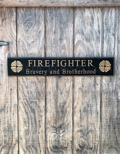 PLAQUES, SIGNS & POSTERS “FIREFIGHTER” CARVED WOOD SIGN